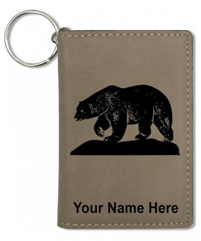 ID Holder Wallet, Polar Bear, Personalized Engraving Included (Light Brown) Light Brown $15.95 Wallets