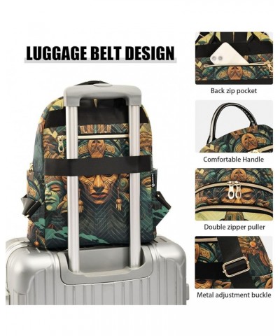 Small Fashion Backpack for Women Aztec Statue Print Ladies Travel Daypack Aesthetic Shoulder Bag 10.2×5.1×12.5 IN $14.08 Back...