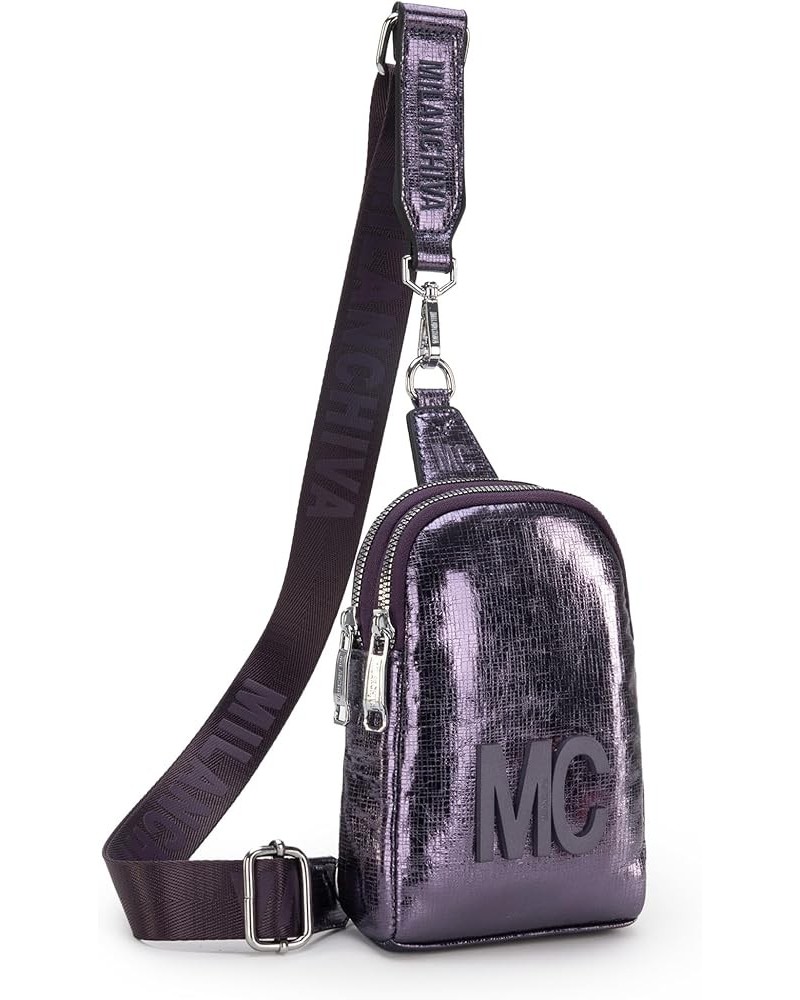 Crossbody Sling Bag for Women Small Cute Purse Spring Fanny Packs B-purple $7.50 Crossbody Bags