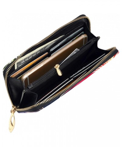 Splendid Fireworks Pattern Leather Long Clutch Wallet : Comfortable, Lightweight,Fashion, Durable 7.48 X 4.13 in, Black, One ...