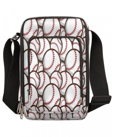 Baseball Pattern Small Crossbody Bags for Women Trendy Cross Body Phone Purse Wallet Baseball Sport Mens Travel Crossbody Bag...