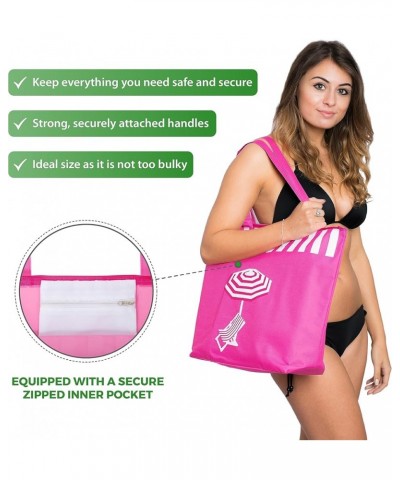 Beach Bag - Beach Bags for Women - Large Waterproof Beach Bag with Zipper and Internal Zipped Pockets Umbrella - Pink $9.50 T...