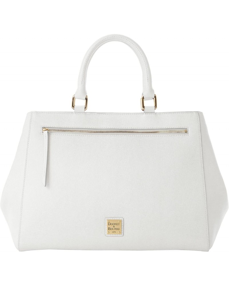 Handbag, Saffiano Zip Satchel - Off White $92.80 Satchels