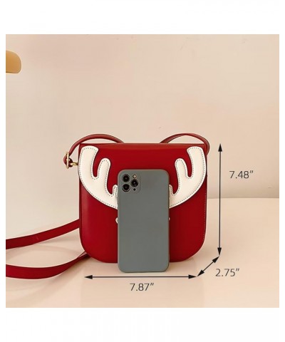 Christmas Tote Bag for Women Cute Moose Purse Small Crossbody Bag Casual Shoulder Handbag for Travel Shopping Dating Green+re...