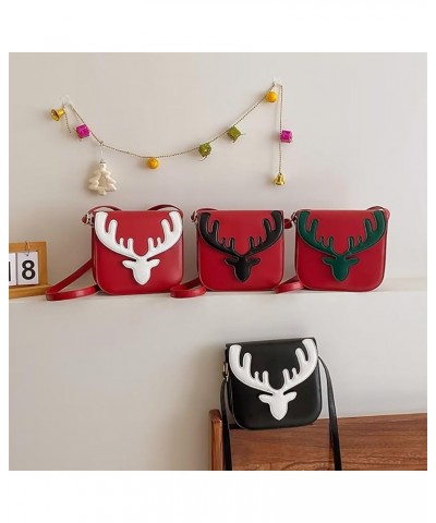 Christmas Tote Bag for Women Cute Moose Purse Small Crossbody Bag Casual Shoulder Handbag for Travel Shopping Dating Green+re...