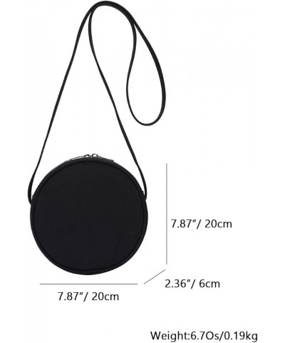 Round Crossbody Bags, Fashion Circle Crossbody Purse Clutch Handbag, Lightweight Black $9.19 Crossbody Bags