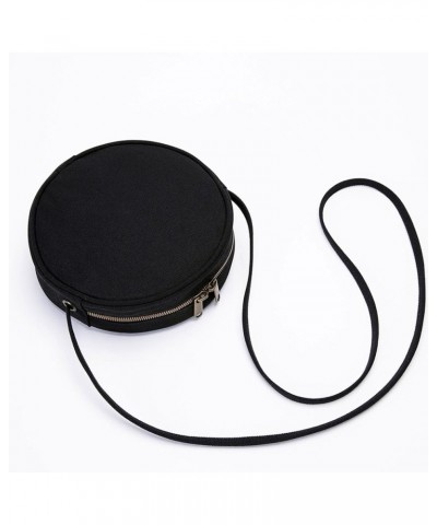 Round Crossbody Bags, Fashion Circle Crossbody Purse Clutch Handbag, Lightweight Black $9.19 Crossbody Bags