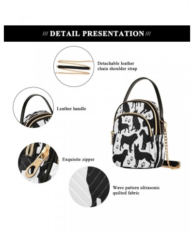 Black Dog Paw Print White Crossbody Bag Small Shoulder Handbags Leather Purse for Women $14.29 Crossbody Bags