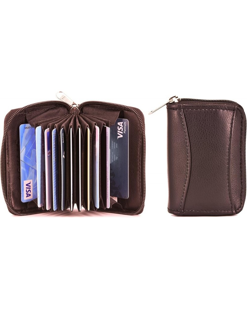 SANTO Unisex Accordion Card Wallet Dark Brown - Expresso $37.81 Wallets