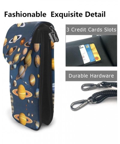 Exotic style floral Small Cell Phone Purse - Handbag with Adjustable Strap for Shopping and Multifunctional Use Solar System ...