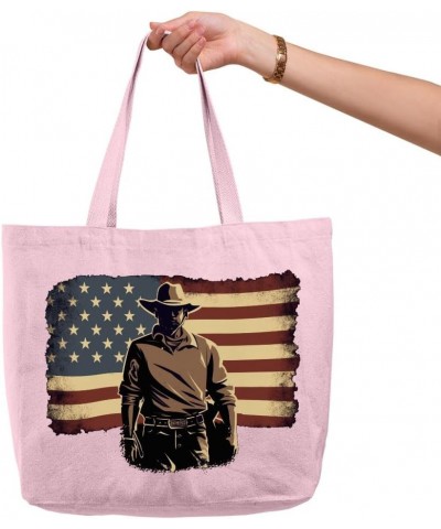 Patriotic Cowboy Zippered Tote Bag - Best Tote Bags - Cool Tote Bags Black $23.19 Totes