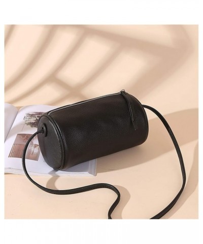 Casual fashion trend cylinder Messenger ladies bag shoulder pillow head ladies parcel Black $19.45 Shoulder Bags