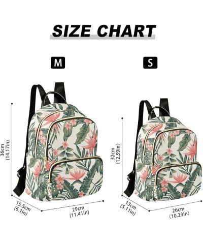 Red Flowers and Green Leaves Fashion Travel Backpack for Women Multi Pockets Lightweight Purse for Women-M Multicolor Medium ...