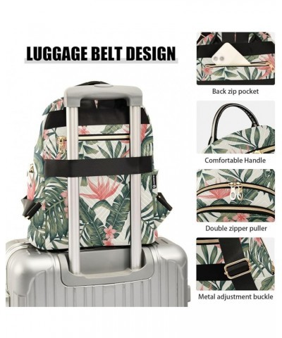 Red Flowers and Green Leaves Fashion Travel Backpack for Women Multi Pockets Lightweight Purse for Women-M Multicolor Medium ...