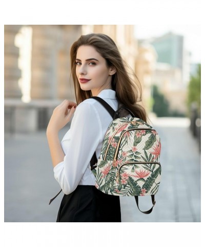 Red Flowers and Green Leaves Fashion Travel Backpack for Women Multi Pockets Lightweight Purse for Women-M Multicolor Medium ...