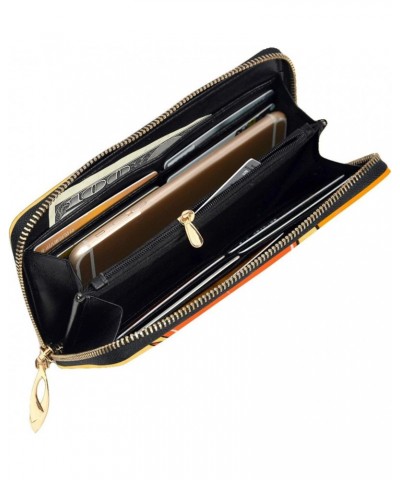 Sunflower seeds and foxes picture Leather long clutch wallet : Comfortable, lightweight, waterproof, durable 7.48 x 4.13 in $...