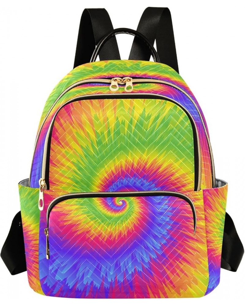 Oil Painting Swril Tie Dye Women Backpack Purse Ladies Fashion Shoulder Bag Daypack Travel Bag 10L Medium $14.35 Backpacks