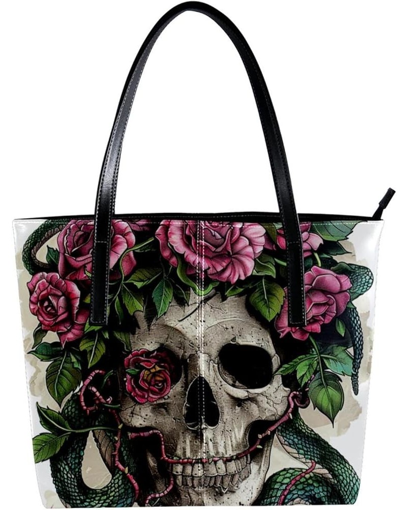 Tote Bag, Large Tote Bags for Women, Women's Tote Handbags, Skull Flower Mexico, Womens Tote Bag Design 3135 $21.06 Totes