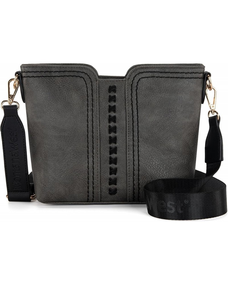 Small Crossbody bags for Women Cross Body Purses Shoulder Handbags with Wide Guitar Strap Dusty Grey $16.95 Crossbody Bags