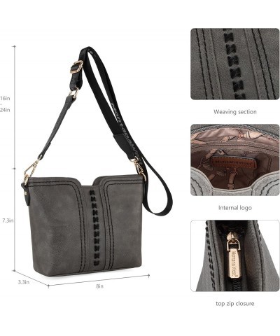 Small Crossbody bags for Women Cross Body Purses Shoulder Handbags with Wide Guitar Strap Dusty Grey $16.95 Crossbody Bags