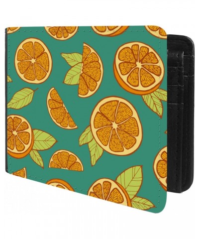 Unique Desige Pattern - Orange slices, Slim Front Pocket Wallet Billfold RFID Blocking $11.05 Wallets