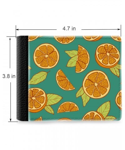 Unique Desige Pattern - Orange slices, Slim Front Pocket Wallet Billfold RFID Blocking $11.05 Wallets