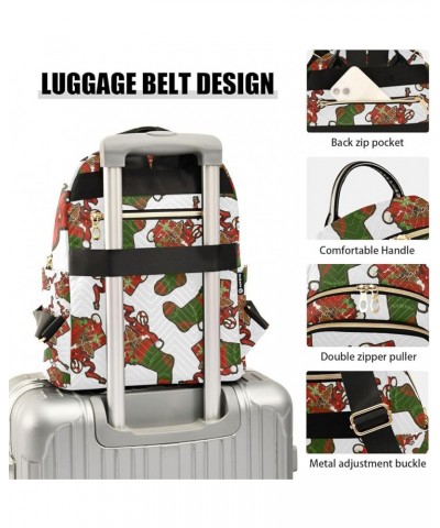 Christmas Women Backpack Nutcracker Xmas Stockings Anti-Theft Travel Backpack with Luggage Belt Durable Lightweight Handbag L...