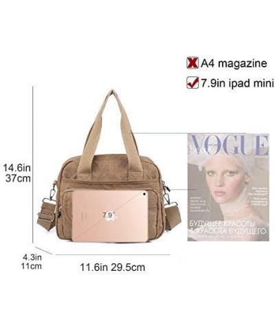 Nylon Small Crossbody Bags for Women Multiple Pockets Shoulder Purses Ladies Satchel Purse with Adjustable Strap Khaki2 $9.03...