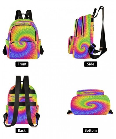 Oil Painting Swril Tie Dye Women Backpack Purse Ladies Fashion Shoulder Bag Daypack Travel Bag 10L Medium $14.35 Backpacks