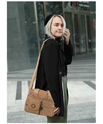 Nylon Small Crossbody Bags for Women Multiple Pockets Shoulder Purses Ladies Satchel Purse with Adjustable Strap Khaki2 $9.03...