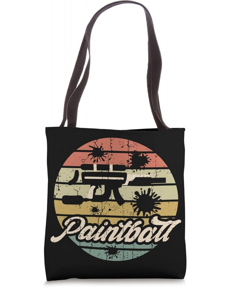 Paintball Gun Splatter Paintball Retro Vintage Sunset Tote Bag $12.97 Totes