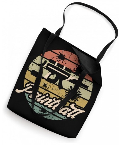 Paintball Gun Splatter Paintball Retro Vintage Sunset Tote Bag $12.97 Totes