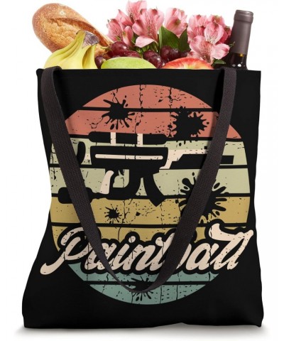 Paintball Gun Splatter Paintball Retro Vintage Sunset Tote Bag $12.97 Totes