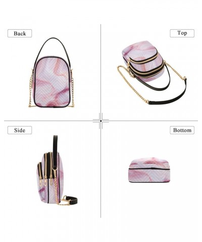 Marble with Pink Tint Women's Crossbody Bag Three Zipper Design Handbag Shoulder Bag Wallet Color170 $10.66 Shoulder Bags