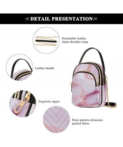 Marble with Pink Tint Women's Crossbody Bag Three Zipper Design Handbag Shoulder Bag Wallet Color170 $10.66 Shoulder Bags