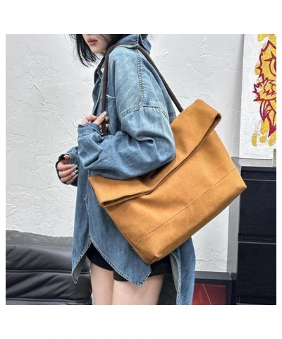 Retro Large Bag European And American Fashion Niche Design Simple Plaid Bag New Frosted Tote Bag Shoulder Bag For Women Brown...