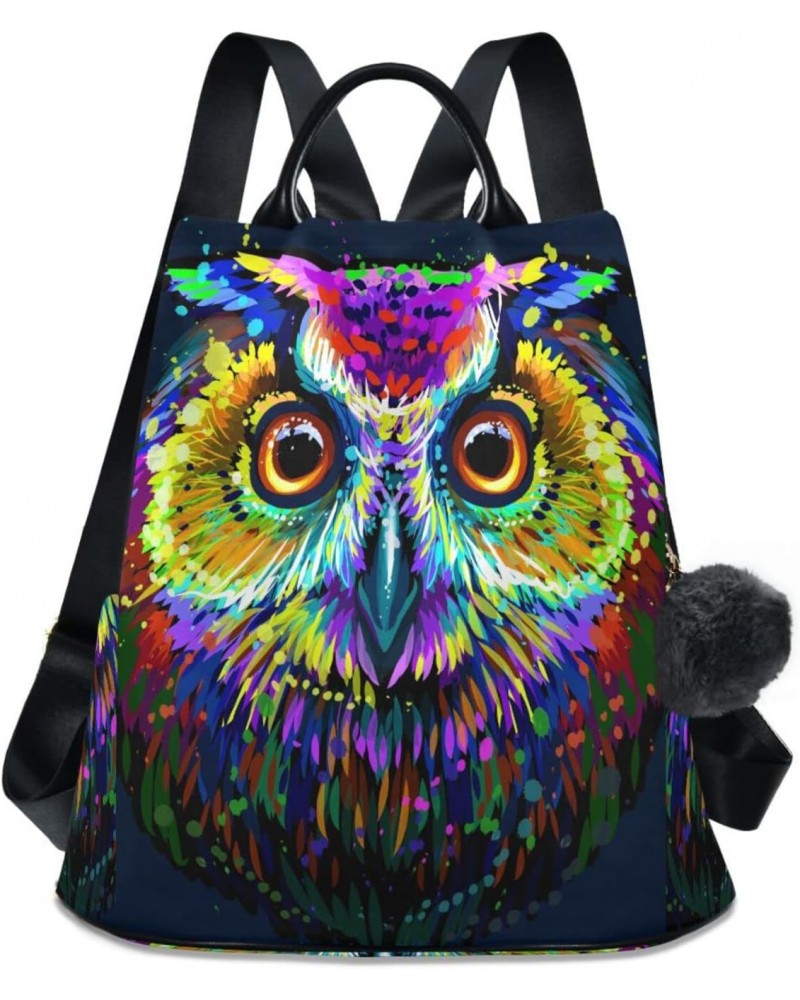 Owl Rainbow Forest Animal Backpack Purse for Women Travel Bag Anti Theft Back Pack Fashion Shoulder Bag with Adjustable Strap...