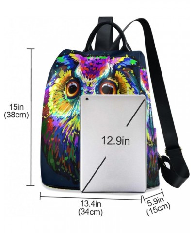 Owl Rainbow Forest Animal Backpack Purse for Women Travel Bag Anti Theft Back Pack Fashion Shoulder Bag with Adjustable Strap...