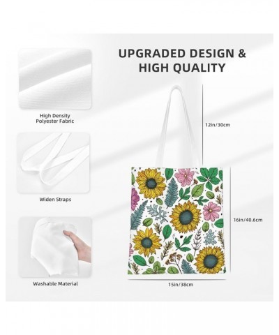 Sunflowers Single Shoulder Fashion Canvas Tote Shopping Bags Handbags For Men And Women Sunflowers29 $10.53 Totes