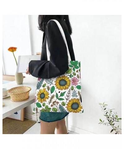 Sunflowers Single Shoulder Fashion Canvas Tote Shopping Bags Handbags For Men And Women Sunflowers29 $10.53 Totes