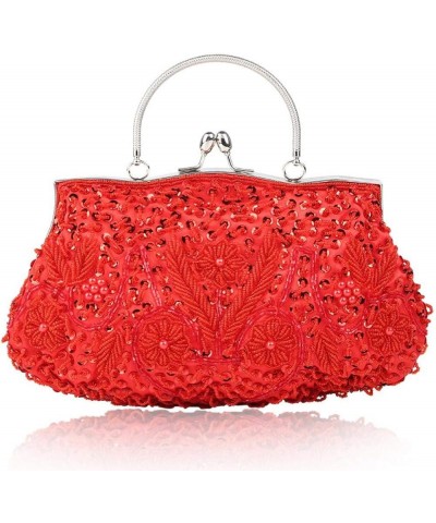 Womens Clutch Bag Large Luxury Purse Beaded Sequin Evening Clutch Bag for Bridal Wedding Party Handbag with Chain Red $15.98 ...