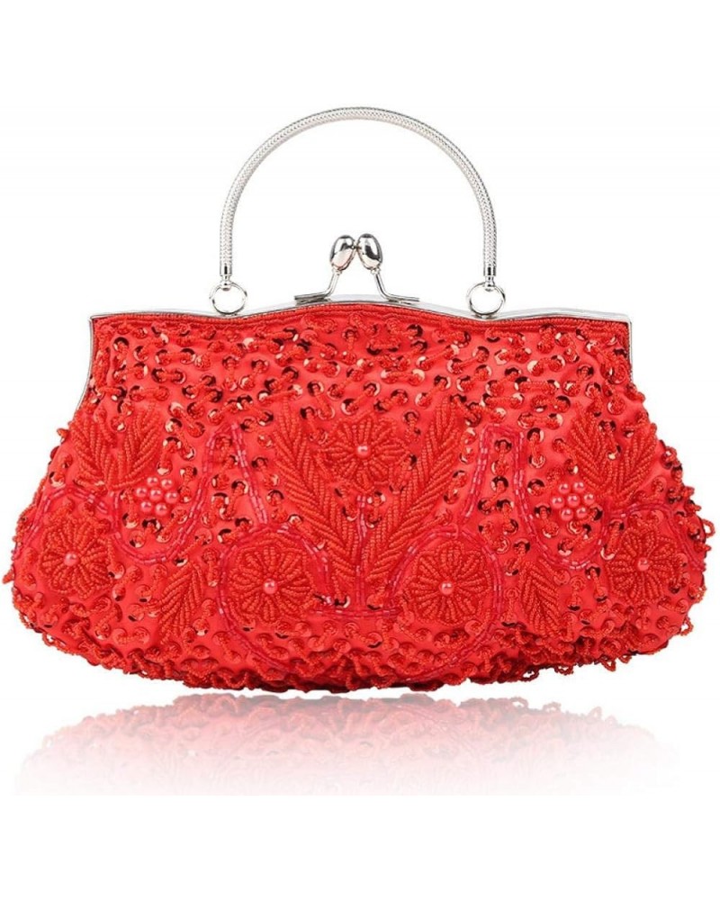 Womens Clutch Bag Large Luxury Purse Beaded Sequin Evening Clutch Bag for Bridal Wedding Party Handbag with Chain Red $15.98 ...