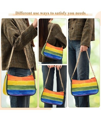 Fish Skeletons Blue Shoulder Purse Tote Bag Handbag Small Handbags for Women Trendy Rainbow Colorful Stripes $15.50 Shoulder ...