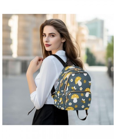 Bee Mushroom Daisy Women Backpack Purse Ladies Fashion Shoulder Bag Daypack Travel Bag 7.5L Medium $17.35 Backpacks