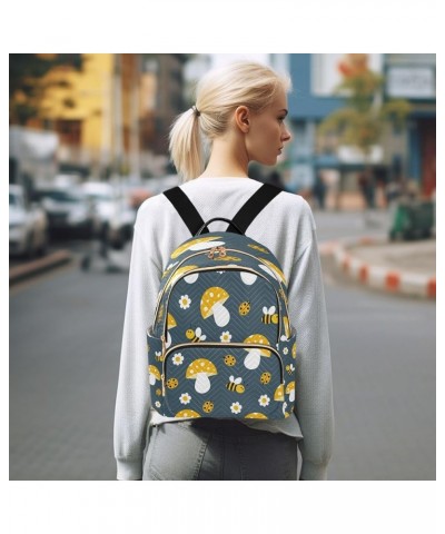 Bee Mushroom Daisy Women Backpack Purse Ladies Fashion Shoulder Bag Daypack Travel Bag 7.5L Medium $17.35 Backpacks