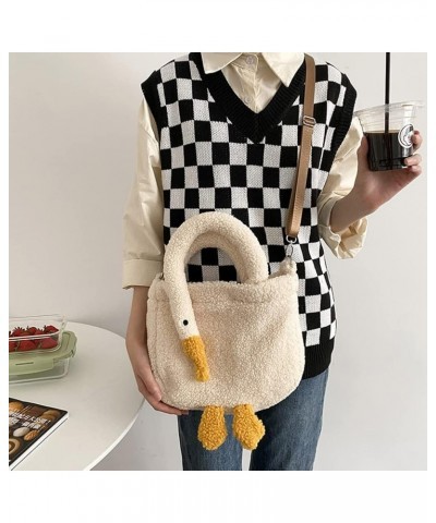 Cute Plush Goose Bag for Women Girls Fluffy Goose Purse Fuzzy Tote Handbag Plush Animal Bag Furry Shoulder Bag Purse A02-goos...