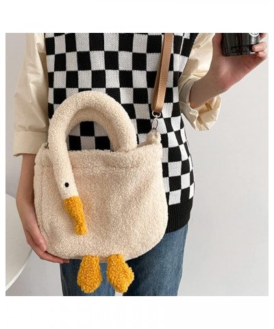 Cute Plush Goose Bag for Women Girls Fluffy Goose Purse Fuzzy Tote Handbag Plush Animal Bag Furry Shoulder Bag Purse A02-goos...