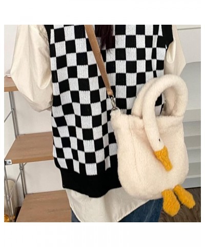 Cute Plush Goose Bag for Women Girls Fluffy Goose Purse Fuzzy Tote Handbag Plush Animal Bag Furry Shoulder Bag Purse A02-goos...