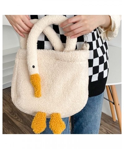 Cute Plush Goose Bag for Women Girls Fluffy Goose Purse Fuzzy Tote Handbag Plush Animal Bag Furry Shoulder Bag Purse A02-goos...