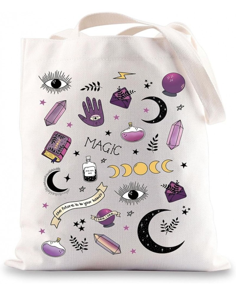 Magical Witchy Canvas Tote Bag Witchy Gifts Witchcraft Shoulder Bag Wiccan Gift Magic $10.24 Totes